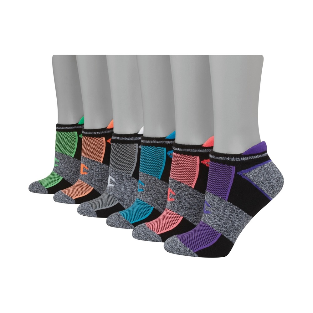 Champion Womens Shoe Size 5-9 6 Pack Cushioned Heel Tab No-Show Socks CH309 702